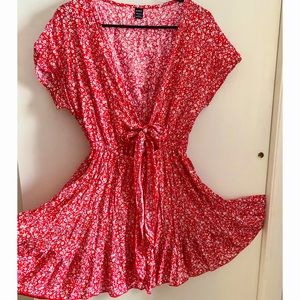 SHEIN Small Front Tie Flower Dress